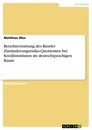 Titel: Berichterstattung des Baseler Zinsänderungsrisiko-Quotienten bei Kreditinstituten im deutschsprachigen Raum