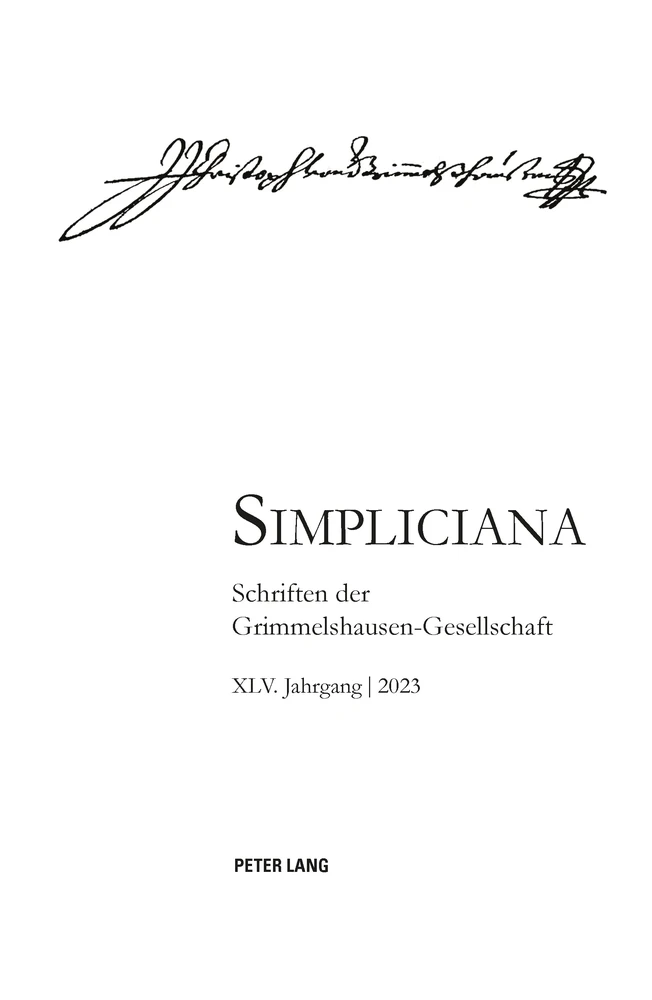 Titel: Simpliciana XLV (2023)