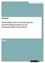 Título: Work-Ability-Index. Veränderung der Erwerbstätigenstruktur in der Bundesrepublik Deutschland