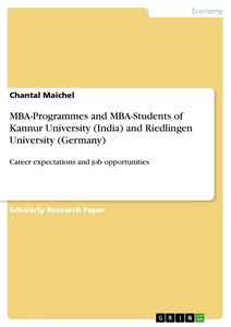 Titel: MBA-Programmes and MBA-Students of Kannur University (India) and Riedlingen University (Germany)