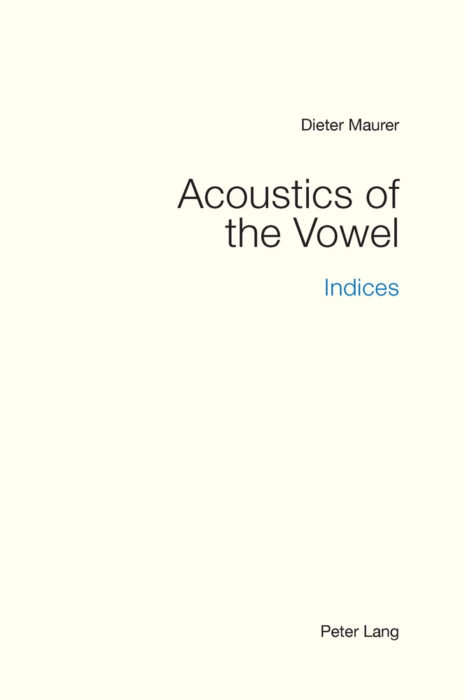 Title: Acoustics of the Vowel
