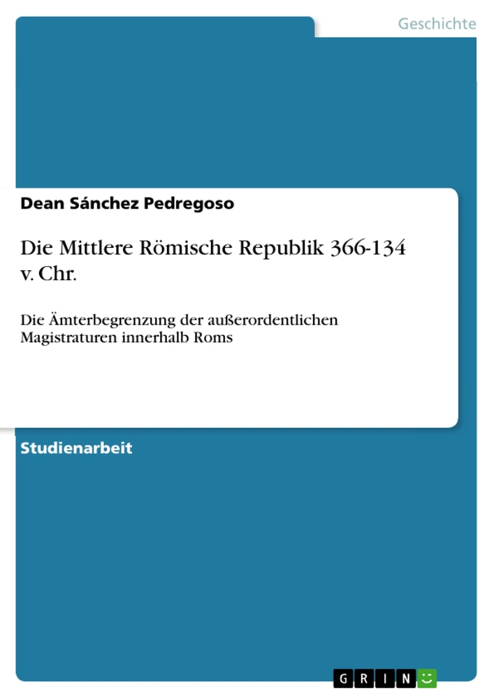 Título: Die Mittlere Römische Republik 366-134 v. Chr.