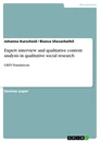 Title: Expert interview and qualitative content analysis in qualitative social research