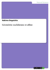 Título: Géométrie euclidienne et affine