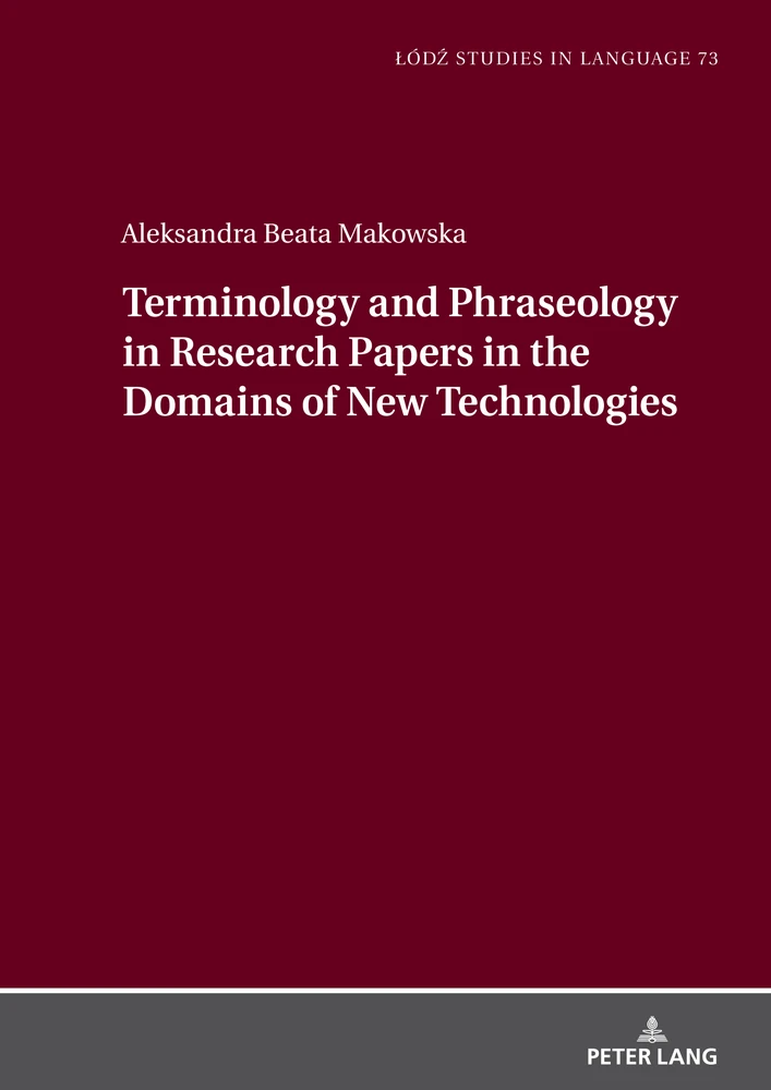 Title: Terminology and Phraseology in Research Papers in the Domains of New Technologies