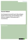 Title: Das Kompetenzmodell nach Hans-Jürgen Pandel. Erörterung und Erstellung einer Klausur-Aufgabe (Sekundarstufe I, Geschichte)