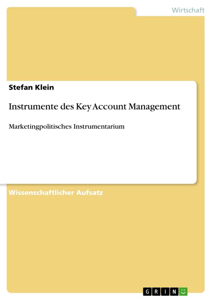 Titel: Instrumente des Key Account Management