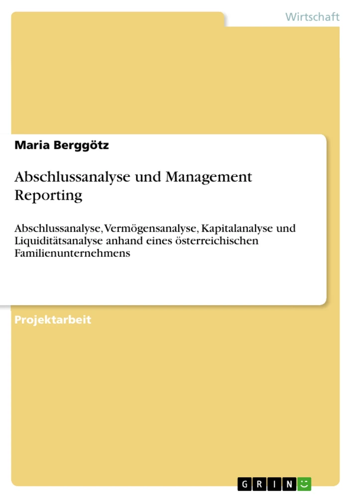 Título: Abschlussanalyse und Management Reporting