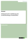 Title: Fehlerpräventive Einführung der Großschreibung (Grundschule)
