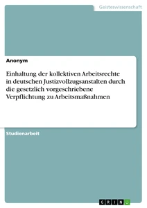 Titel: Einhaltung der kollektiven Arbeitsrechte in deutschen Justizvollzugsanstalten durch die gesetzlich vorgeschriebene Verpflichtung zu Arbeitsmaßnahmen