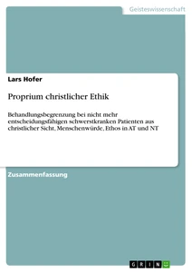 Title: Proprium christlicher Ethik
