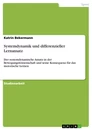 Titel: Systemdynamik und differenzieller Lernansatz