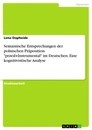 Title: Semantische Entsprechungen der polnischen Präposition "przed+Instrumental" im Deutschen. Eine kognitivistische Analyse