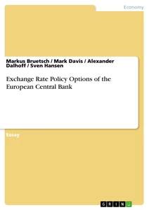 Título: Exchange Rate Policy Options of the European Central Bank