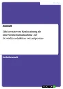 Titre: Effektivität von Krafttraining als Interventionsmaßnahme zur Gewichtsreduktion bei Adipositas