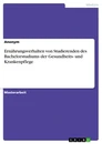 Título: Ernährungsverhalten von Studierenden des Bachelorstudiums der Gesundheits- und Krankenpflege