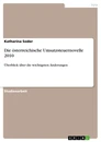 Titre: Die österreichische Umsatzsteuernovelle 2010