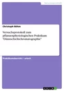 Titel: Versuchsprotokoll zum pflanzenphysiologischen Praktikum "Dünnschichtchromatographie"