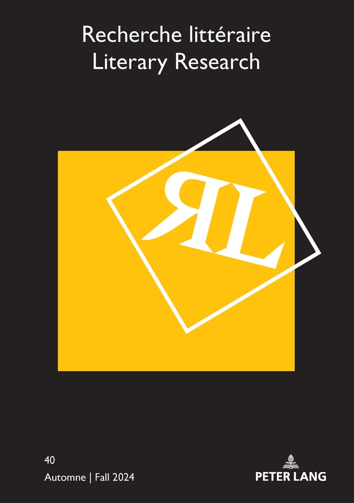 Title: Recherche littéraire / Literary Research