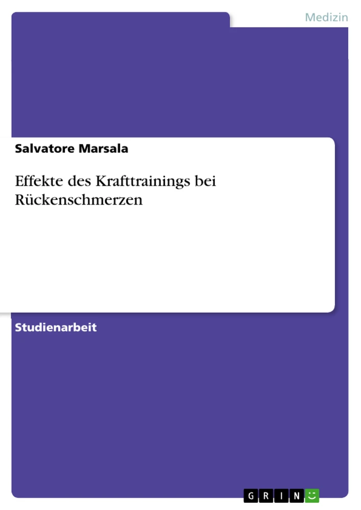 Title: Effekte des Krafttrainings bei Rückenschmerzen