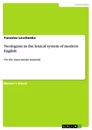 Titre: Neologism in the lexical system of modern English