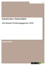 Title: Das Bundes-Verfassungsgesetz 1920