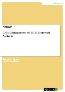 Título: Crisis Management of BMW Motorrad Australia