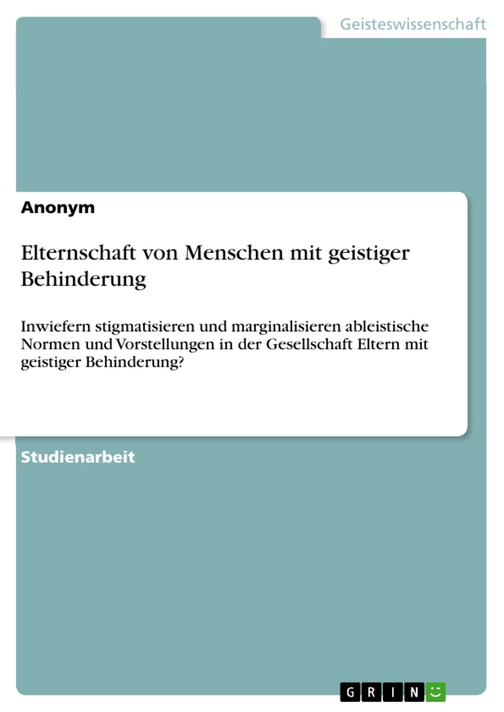 Title: Elternschaft von Menschen mit geistiger Behinderung