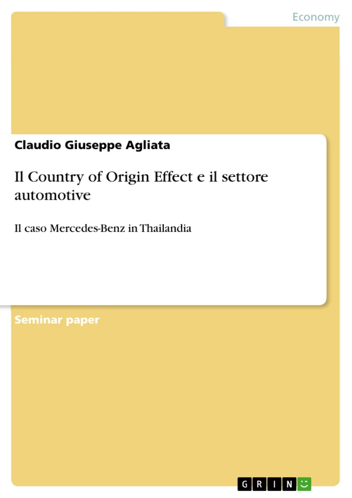 Title: Il Country of Origin Effect e il settore automotive