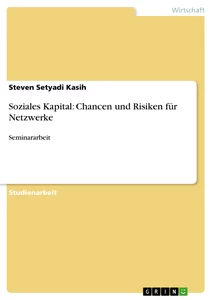 Titre: Soziales Kapital: Chancen und Risiken für Netzwerke