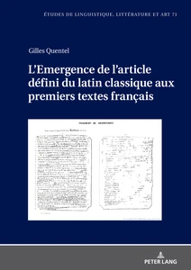 Title: L'Emergence de l'article défini du latin classique aux premiers textes français