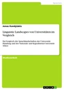 Titre: Linguistic Landscapes von Universitäten im Vergleich