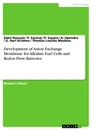 Título: Development of Anion Exchange Membrane for Alkaline Fuel Cells and Redox Flow Batteries