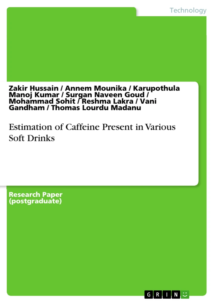 Title: Estimation of Caffeine Present in Various Soft Drinks