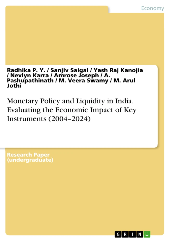Title: Monetary Policy and Liquidity in India. Evaluating the Economic Impact of Key Instruments (2004–2024)
