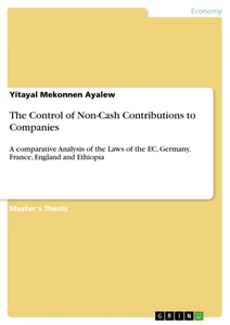 Titre: The Control of Non-Cash Contributions to Companies