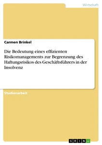 Titel: Die Bedeutung eines effizienten Risikomanagements zur Begrenzung des Haftungsrisikos des Geschäftsführers in der Insolvenz