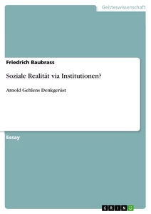 Titre: Soziale Realität via Institutionen?