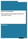 Titre: Wein und Recht. Ein Zugang zu Mittelalter und früher Neuzeit