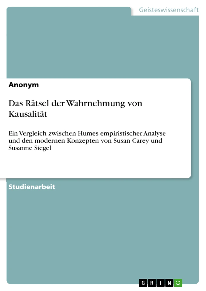 Title: Das Rätsel der Wahrnehmung von Kausalität
