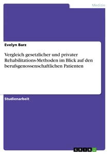 Titel: Vergleich gesetzlicher und privater Rehabilitations-Methoden im Blick auf den berufsgenossenschaftlichen Patienten