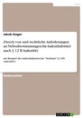 Titel: Zweck von und rechtliche Anfoderungen an Nebenbestimmungen für Aufenthaltstitel nach § 12 II AufenthG