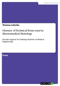 Title: Glossary of Technical Terms used in Electromedical Metrology