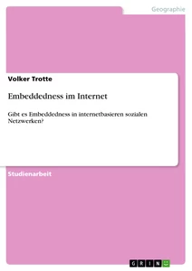 Título: Embeddedness im Internet