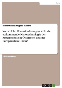 Titel: Vor welche Herausforderungen stellt die aufkommende Nanotechnologie den Arbeitsschutz in Österreich und der Europäischen Union?