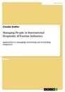 Título: Managing People in International Hospitality &Tourism Industries