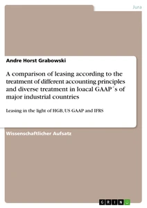 Título: A comparison of leasing according to the treatment of different accounting principles and diverse treatment in loacal GAAP´s of major industrial countries