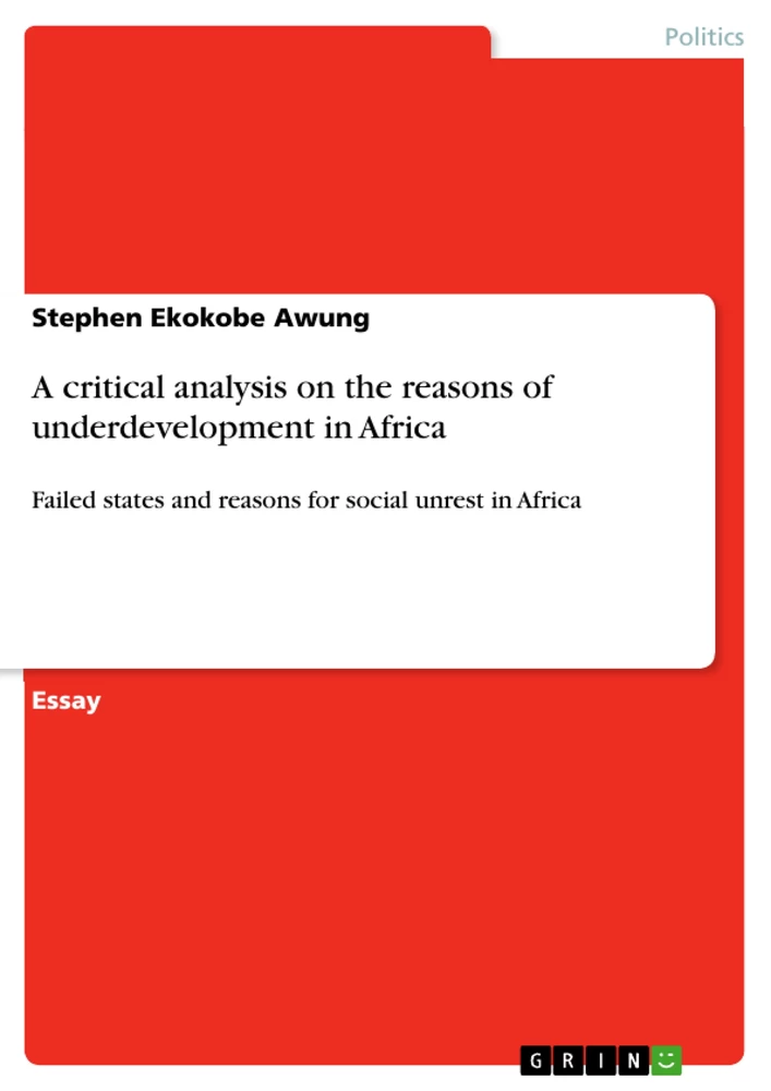 Titre: A critical analysis on the reasons of underdevelopment in Africa 