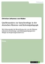 Título: Quellenanalyse zur Sprachenfrage in der deutschen Missions- und Kolonialpädagogik