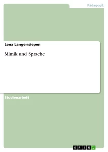 Titre: Mimik und Sprache
